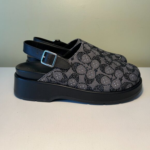 Coach Women's Sculpted C Platform Clog In Crystal Signature Jacquard - Picture 5 of 15